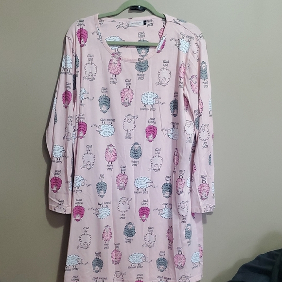 enjoynight Other - Enjoynight Pink Sheep Print Cotton Nightgown Size 2XL